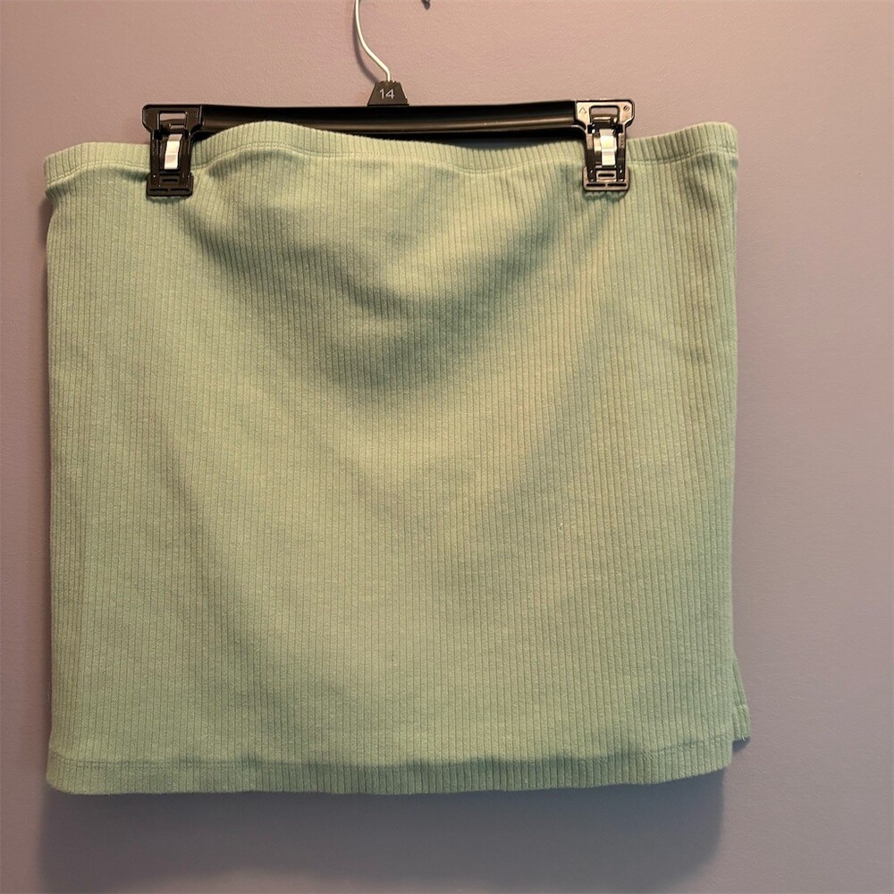 American Eagle Tube Top Womens XL Mint Green Solid Ribbed Strapless - Picture 1 of 5
